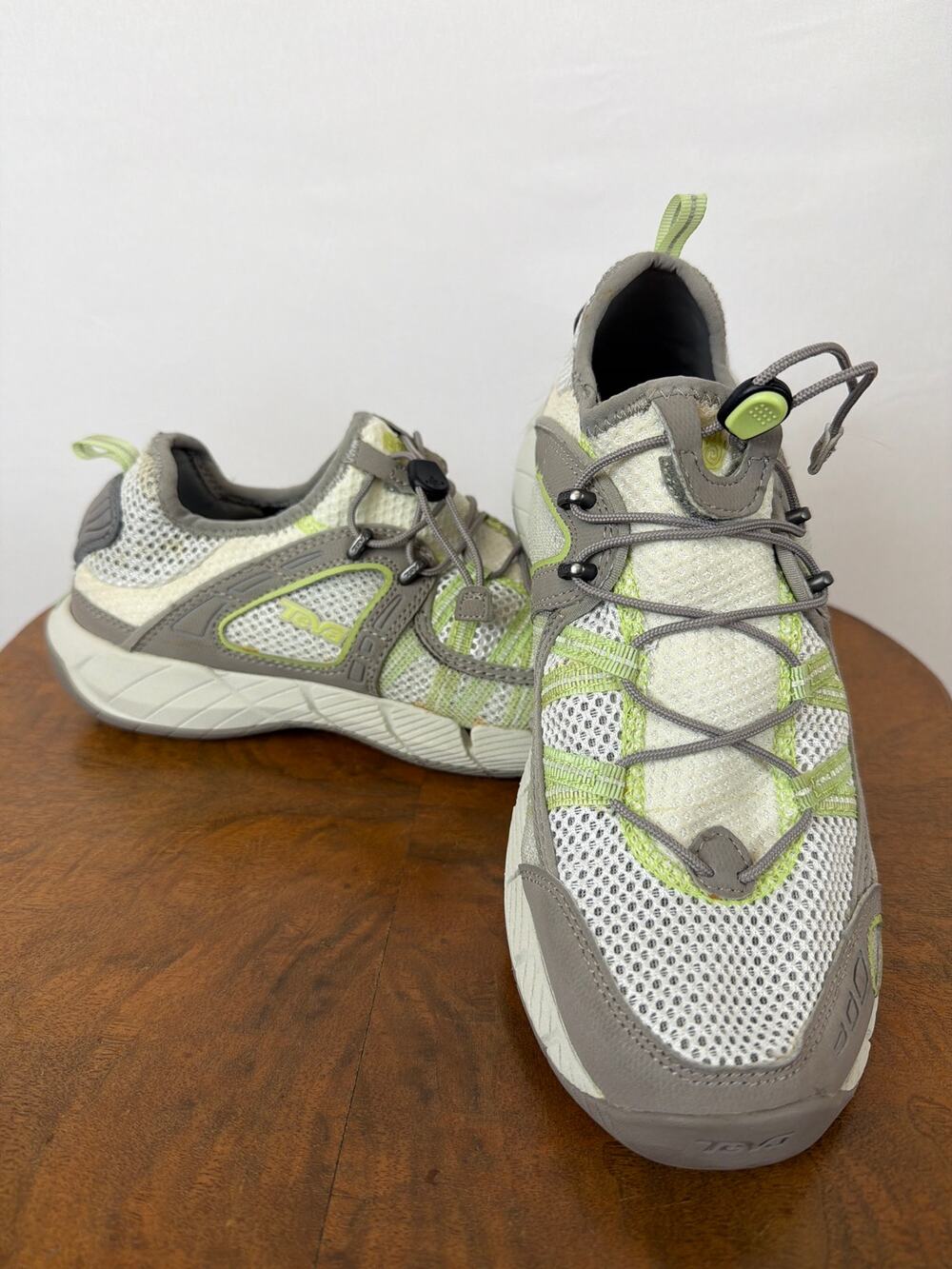 Teva White Grey Green Pull-On Sneakers Size 9